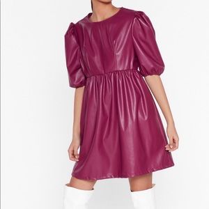 Nasty Gal You’re In Or Out Faux Leather Dress Sz 8 NWT